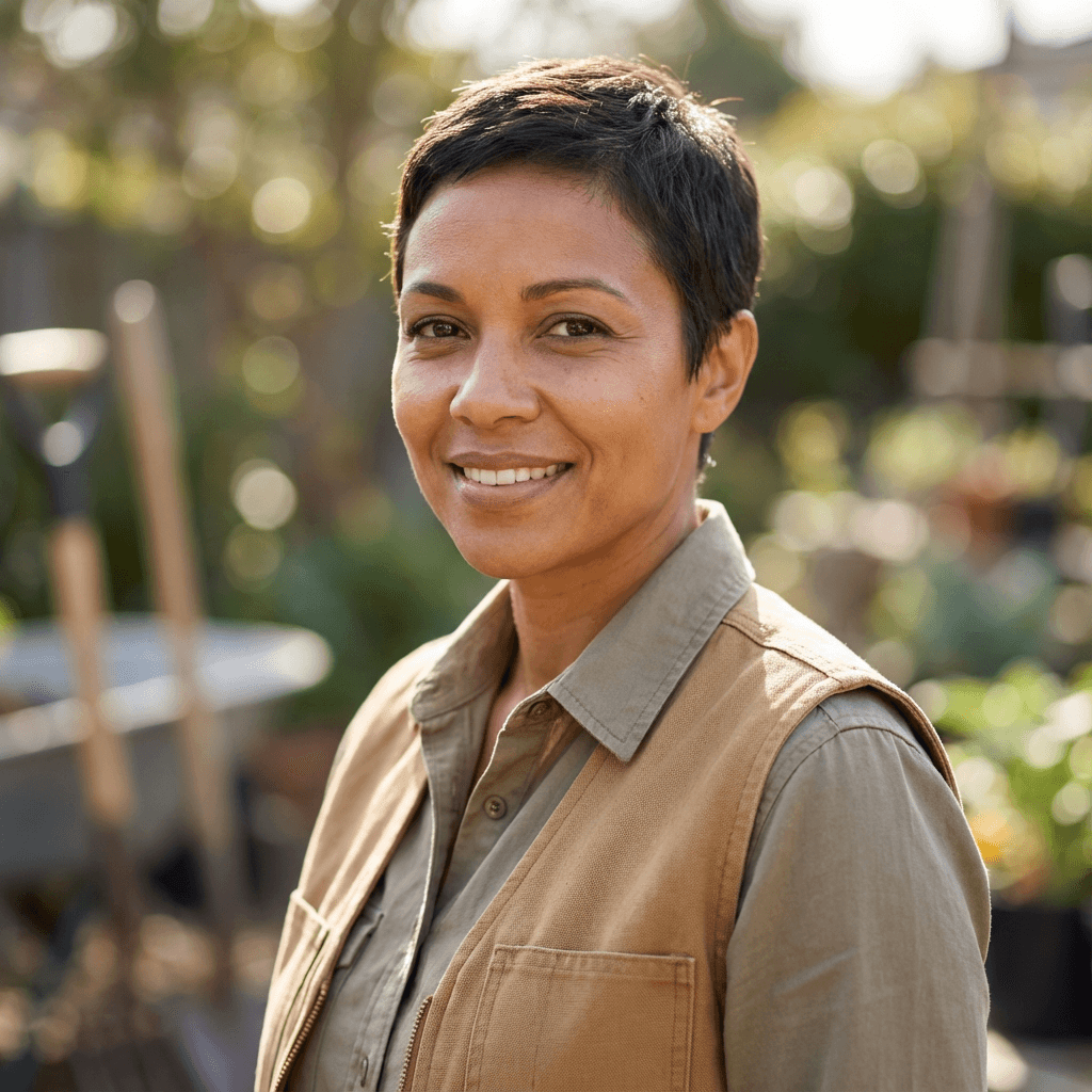 Fatima Davids at the entrance of the Athlone care home